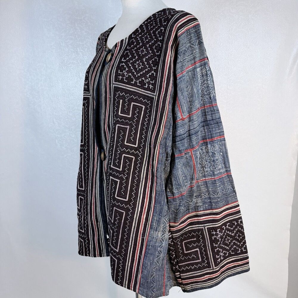 Vintage Hmong Handwoven Ethnic Jacket XL READ - Picture 7 of 13